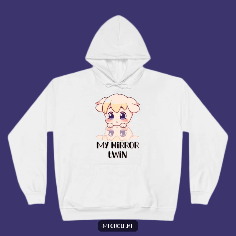 Funny Surprise Reflection Hoodie: Character Shocked by Mirror, Cozy & Funny