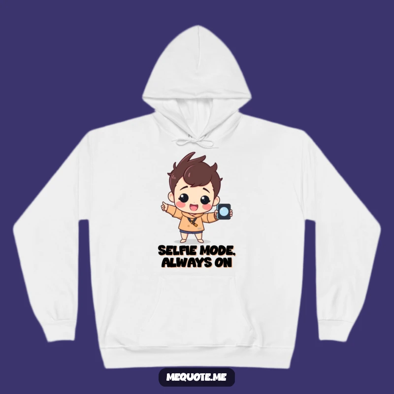 Funny Selfie King Hoodie: Cheerful Character Proud Pose, Cozy and Hilarious Gift