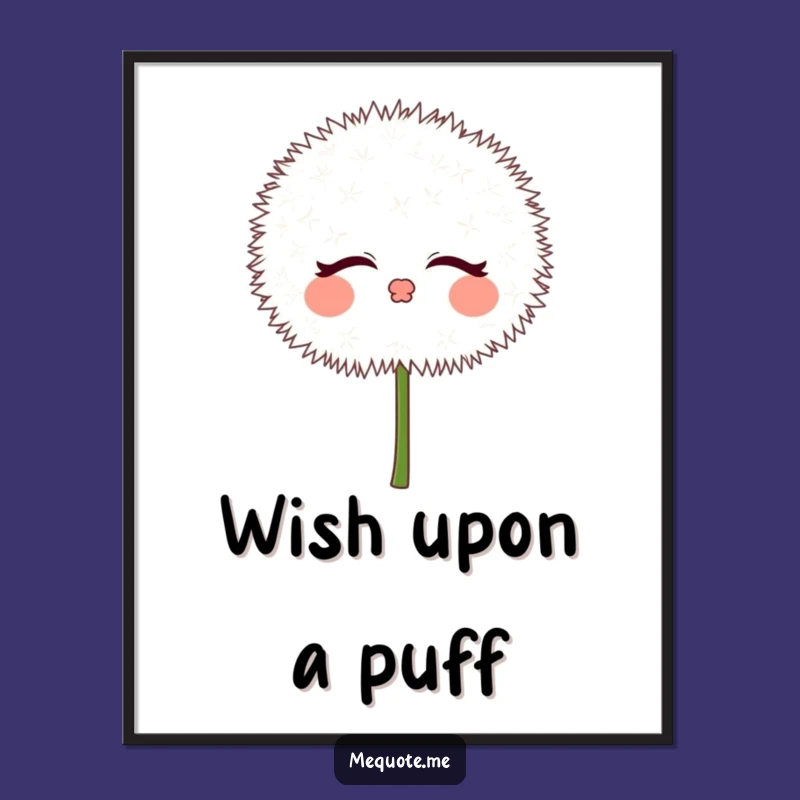 Cute Free Printable Dandelion Art: Kissing Puff Downloadable Poster