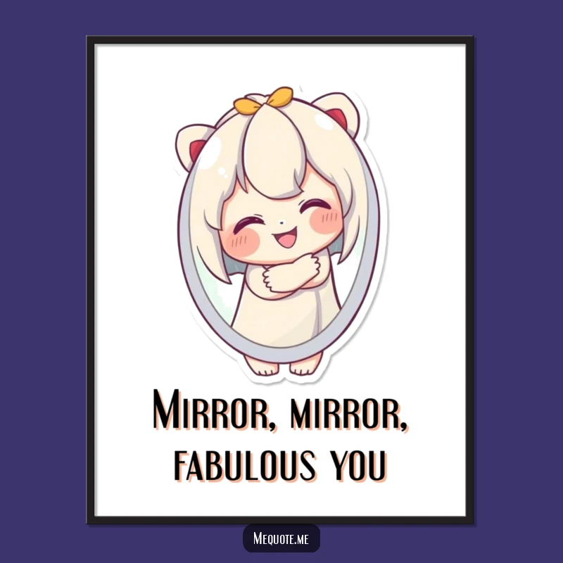 Free Printable Wall Art: Cute Character Loving Reflection - Funny Home Decor Download