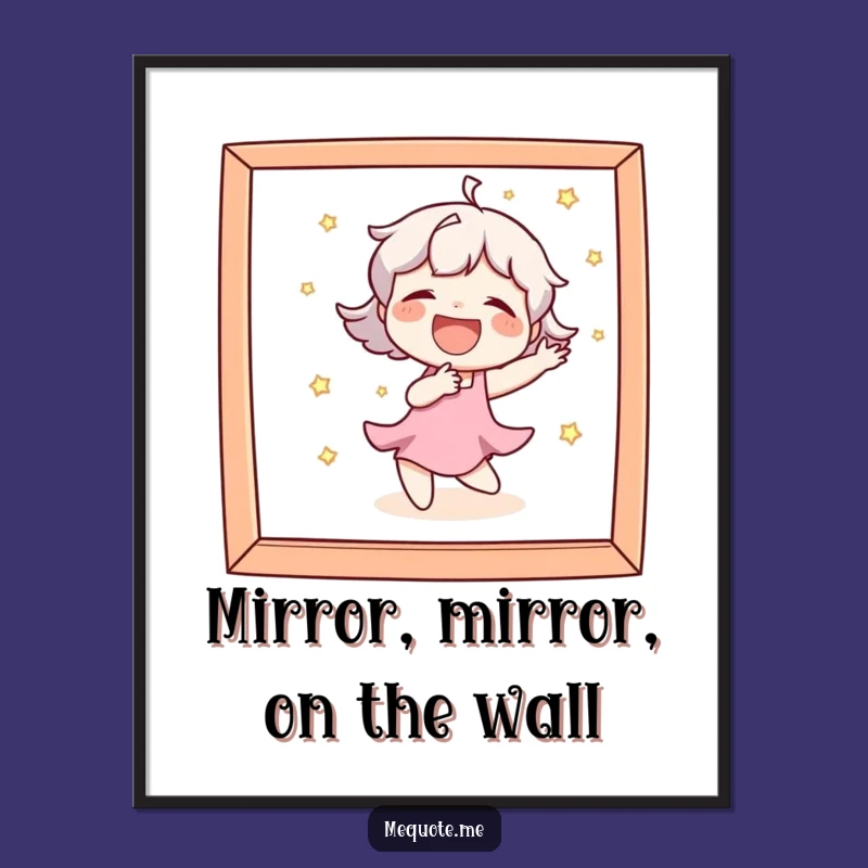 Free Printable Wall Art: Dancing Mirror Character - Funny Home Decor Download