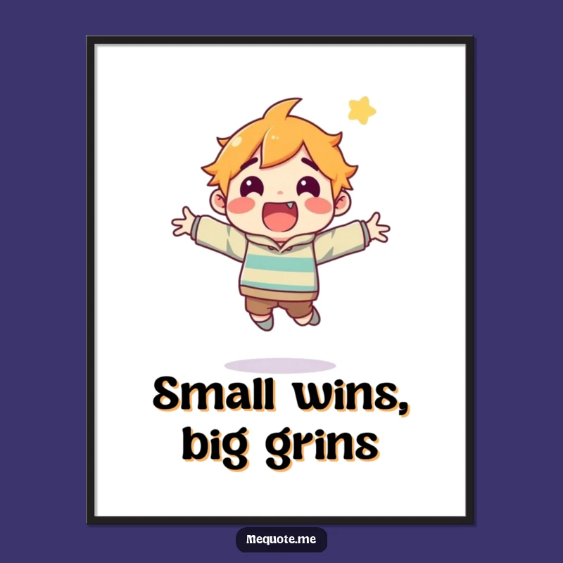 Free Printable Wall Art: Funny Jumping Character, Joyful Downloadable Home Decor