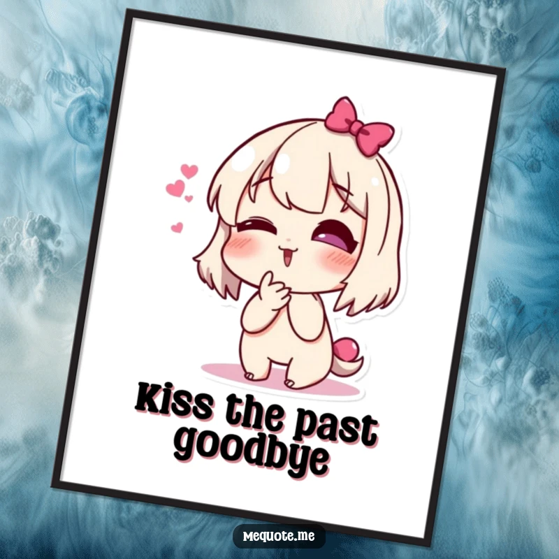 Funny Free Printable Wall Art of a giggling character playfully blowing a kiss, adding joy to any space.