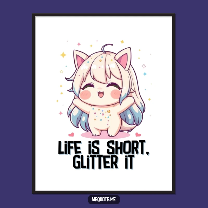 Free Printable Wall Art: Glitter Shower Character, Fun Downloadable Decor!