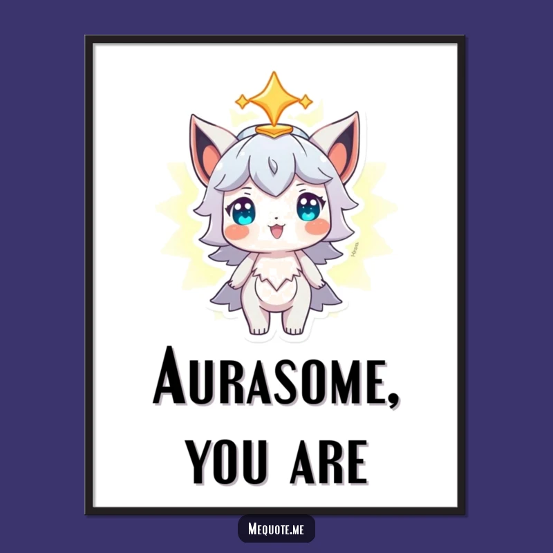 Free Printable Wall Art: Glowing Aura Character - Funny Home Decor Download