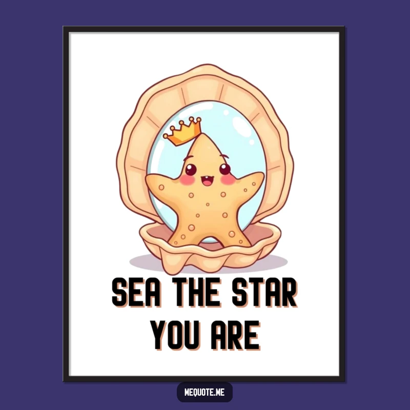 Funny Free Printable Starfish Wall Art: Royal DIY Downloadable Decor