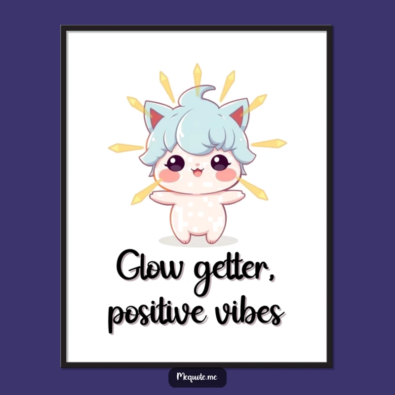 Free Printable Wall Art: Whimsical Positive Energy Character, Downloadable Decor Glow