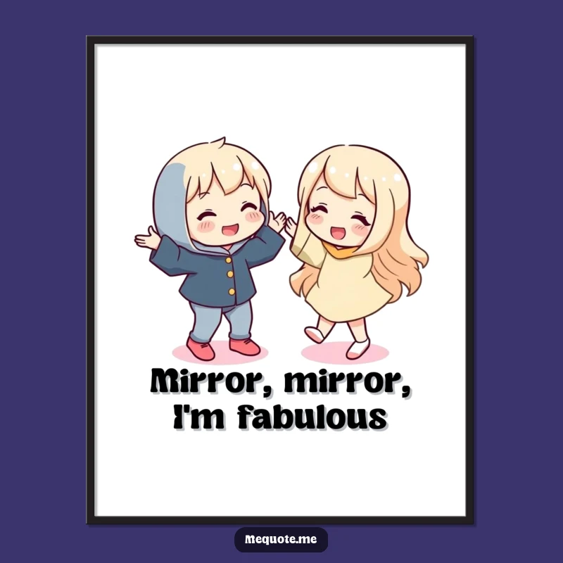 Funny Free Printable Wall Art: Silly Dancer Character Reflection - Downloadable Decor