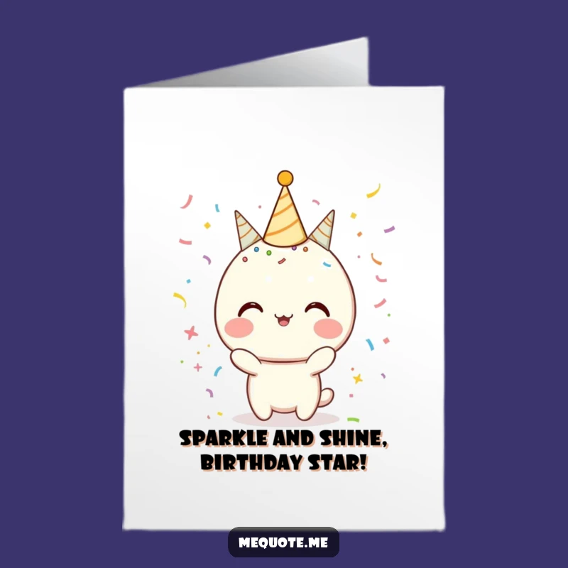 Free Printable Birthday Card: Confetti Sparkle Character Joyful Downloadable Gift