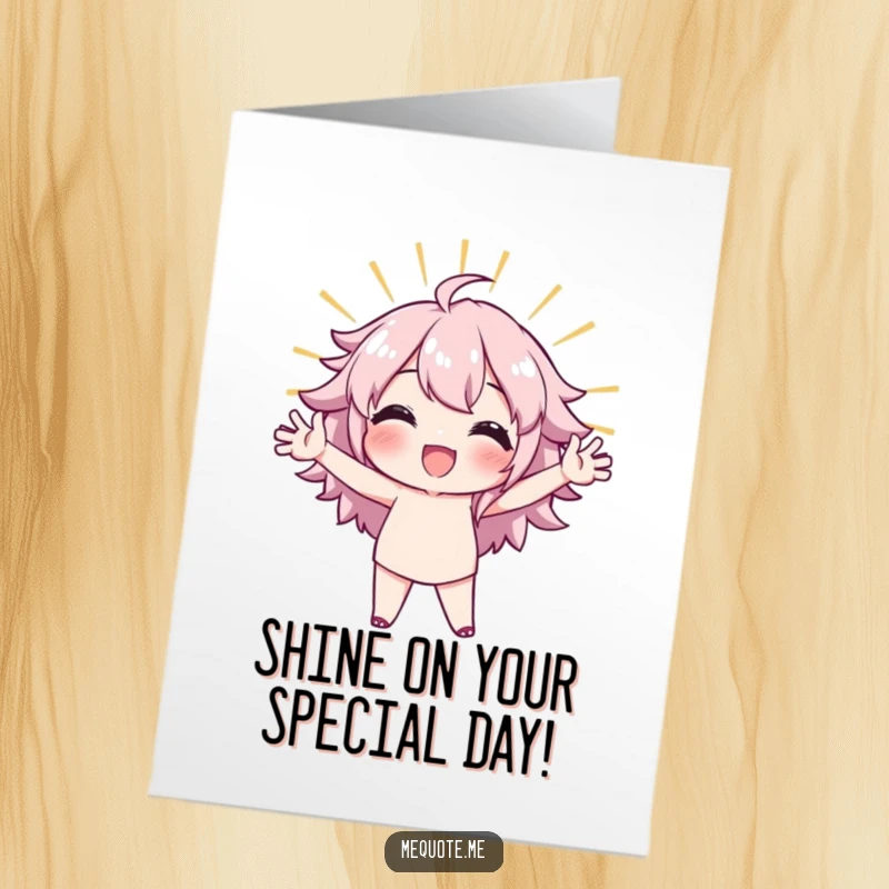 Funny Free Printable birthday card featuring a character striking a radiant, confident stance, exuding self-assurance and power.