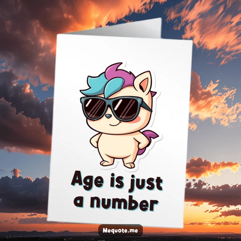 Funny Free Printable Birthday Card featuring a mischievous character in sunglasses with a confident smirk, exuding coolness.