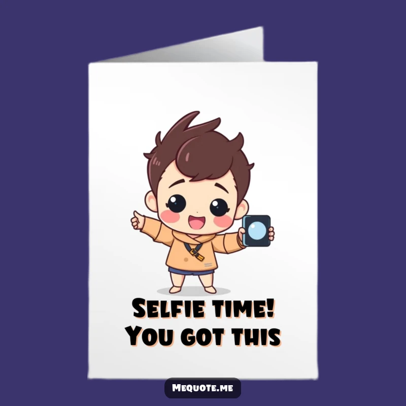 Free Printable Birthday Card: Funny Selfie Character, Perfect DIY Downloadable Gift!