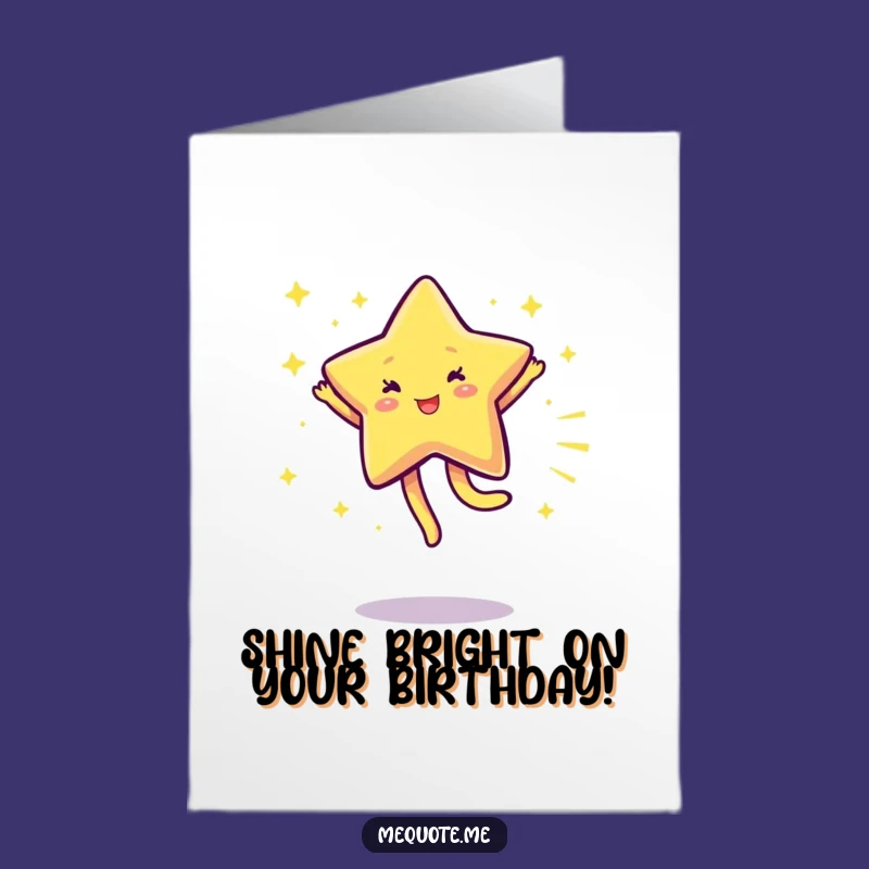 Free Printable Star Birthday Card: Joyful Cartwheel Downloadable Gift