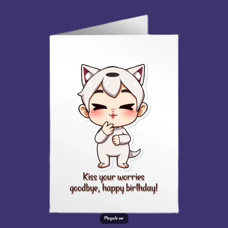 Free Printable Birthday Card: Cheeky Kiss - Funny Downloadable Gift!