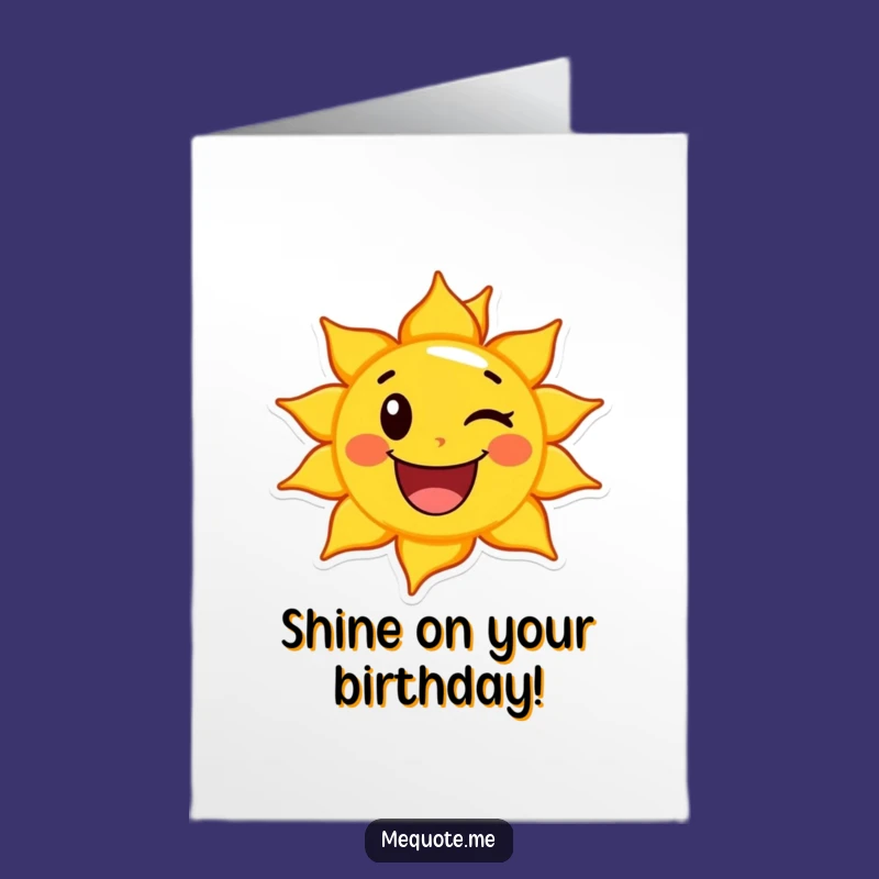 Free Printable Sun Birthday Card: Cheerful Wink Downloadable Gift
