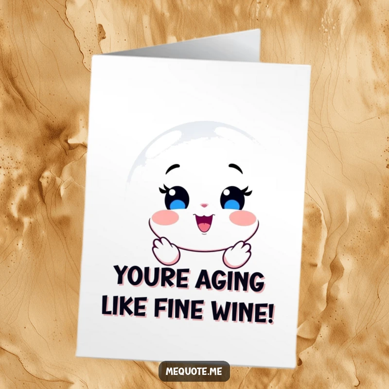 Funny Free Printable Birthday Card: Smiling mirror character reflecting pure joy and birthday cheer, ready to celebrate.