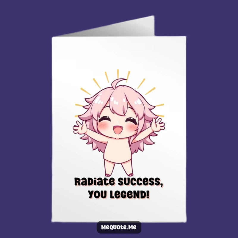 Free Printable Congrats Card: Confident Stance Character Radiant Downloadable Gift