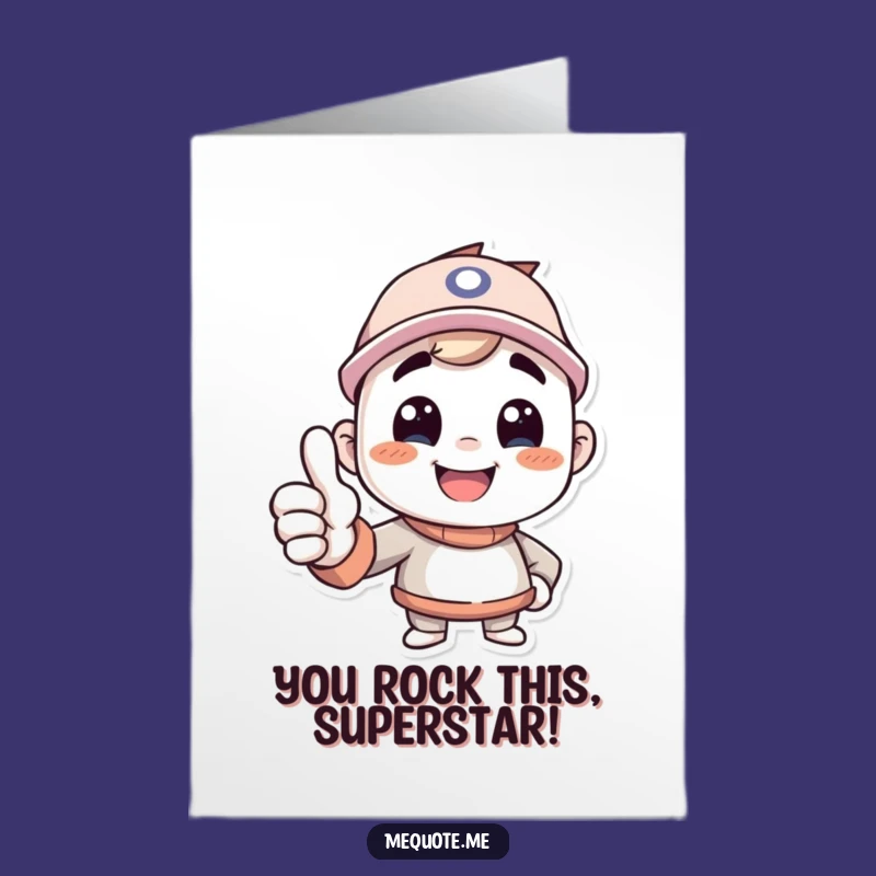 Free Printable Congrats Card: Confident Thumbs Up Character - Downloadable Achievement
