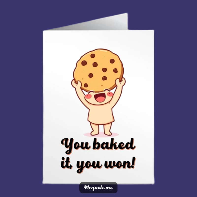 Free Printable Congrats Card: Cookie Winner Character, Great Downloadable Gift!