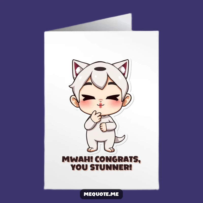 Free Printable Congrats Card: Winky Kiss - Hilarious Downloadable Gift!