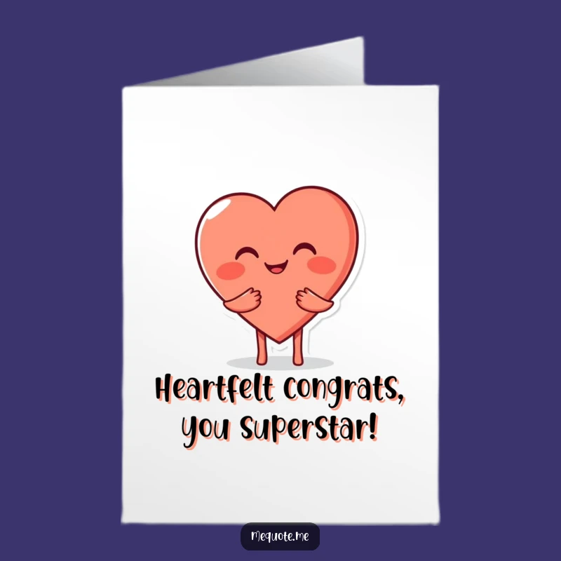 Free Printable Heart Congrats Card: Warm Hug Downloadable Gift