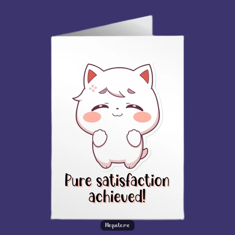 Free Printable Congrats Card: Self-Satisfied Character Blissful Downloadable Gift