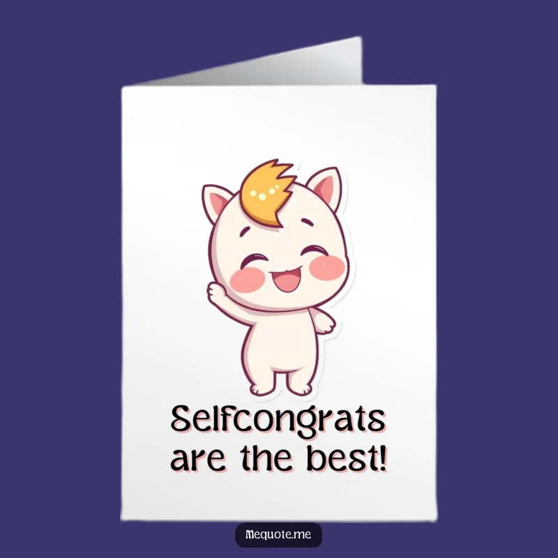Free Printable Congrats Card: Self-Pat Character Funny Downloadable Gift