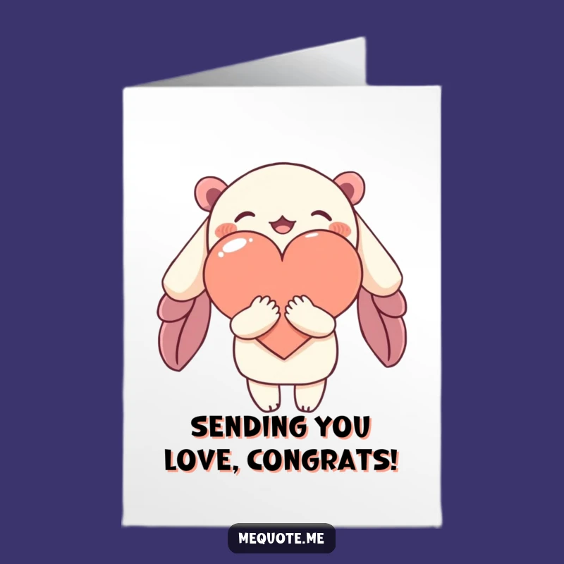 Free Printable Hugging Heart Congrats Card: Charming Downloadable Gift of Support