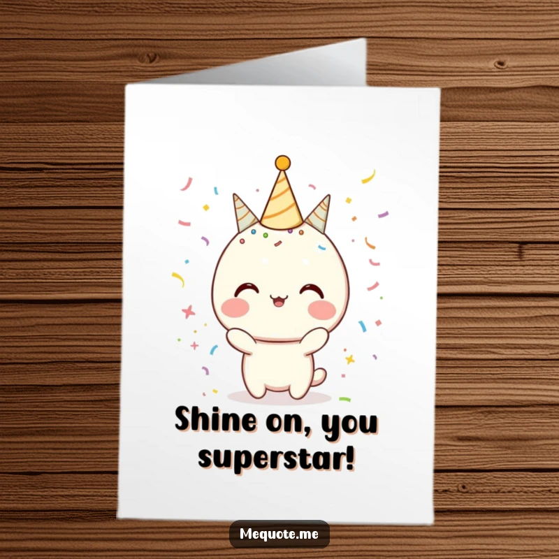 Funny Free Printable congratulations card featuring a character in a shower of confetti and sparkle, embodying ultimate celebration.