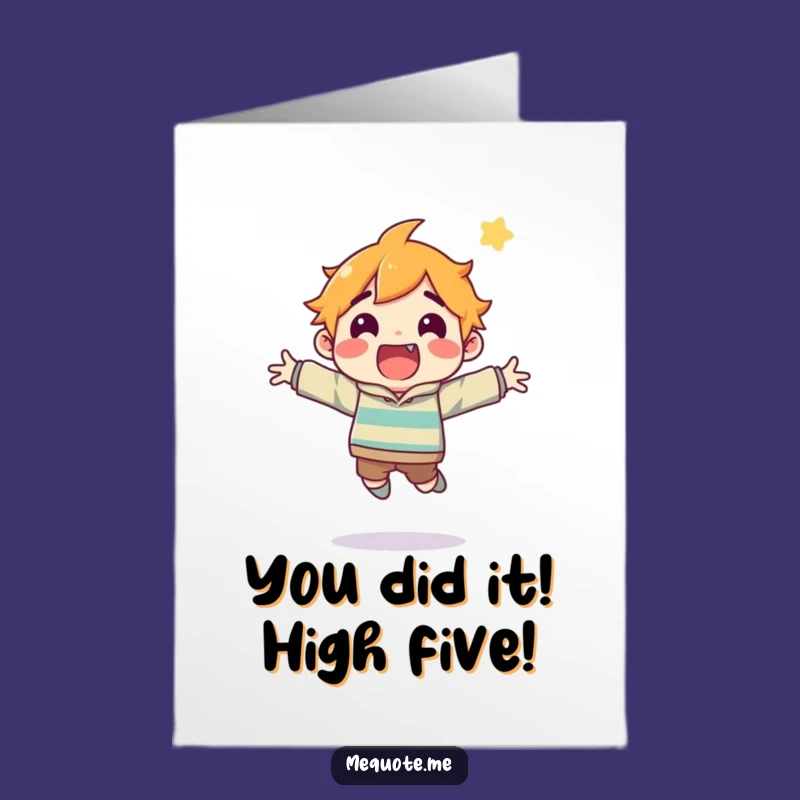 Free Printable Jumping Joy Congrats Card: Funny Downloadable Gift for Big & Small