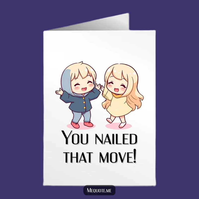 Free Printable Congrats Card: Silly Dancer Character Celebration - Downloadable Joy