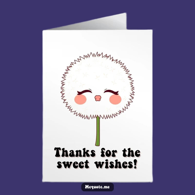 Free Printable Dandelion Thank You Card: Kiss Downloadable Gift