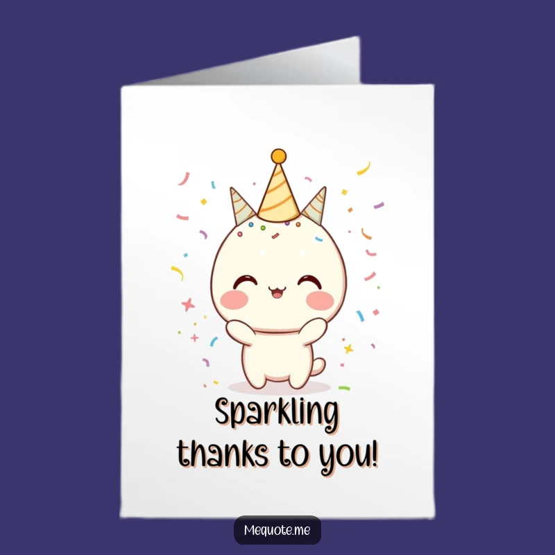 Free Printable Thank You Card: Confetti Sparkle Character Gratitude Downloadable Gift