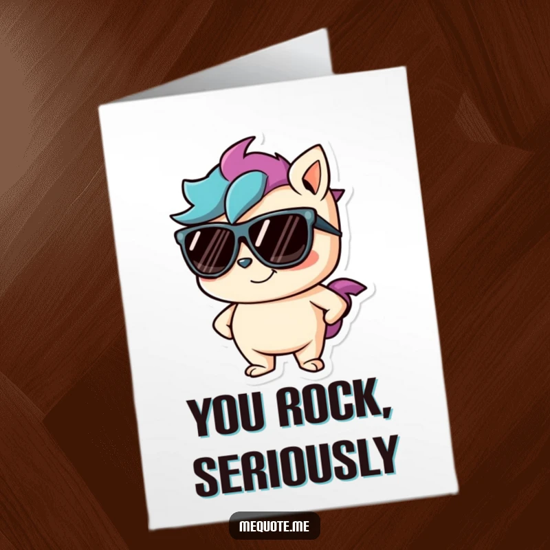 Funny Free Printable Thank You Card featuring a mischievous character in sunglasses with a confident smirk, sending thanks.