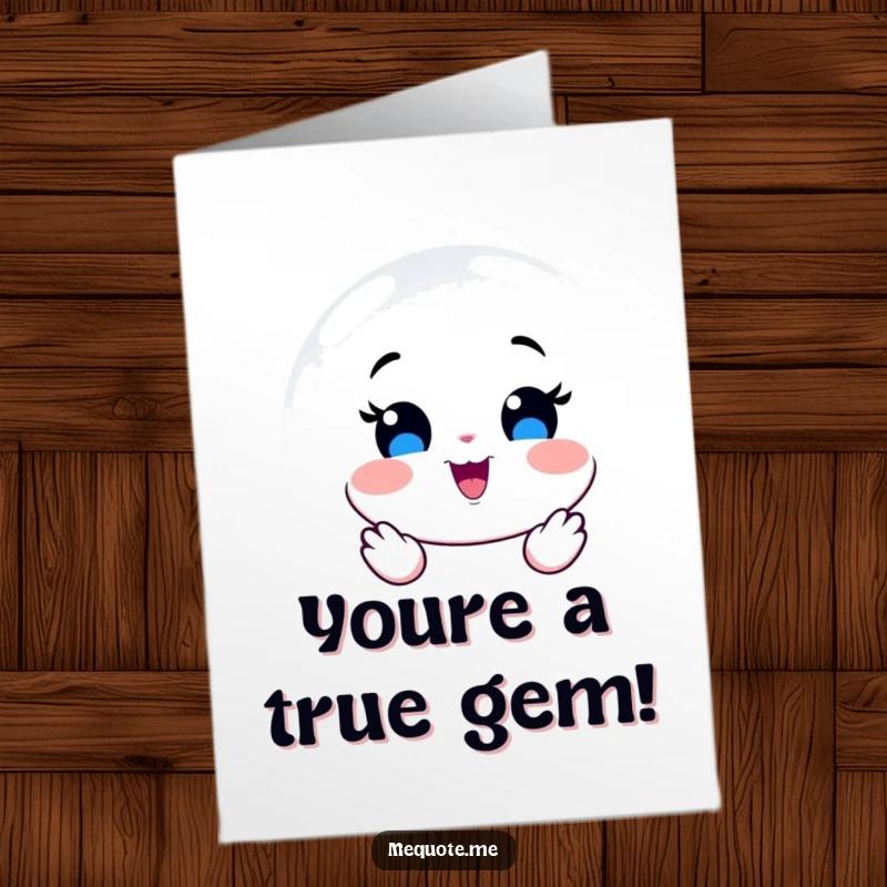Funny Free Printable Thank You Card: Smiling mirror character reflecting genuine appreciation and joy for a kind gesture.