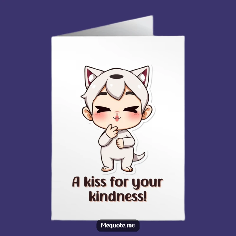 Free Printable Thank You Card: Playful Kiss - Funny Downloadable Gift!