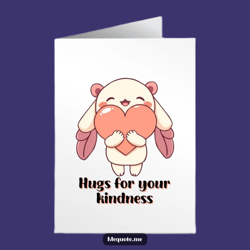Free Printable Hugging Heart Thank You Card: Charming Downloadable Gift of Affection