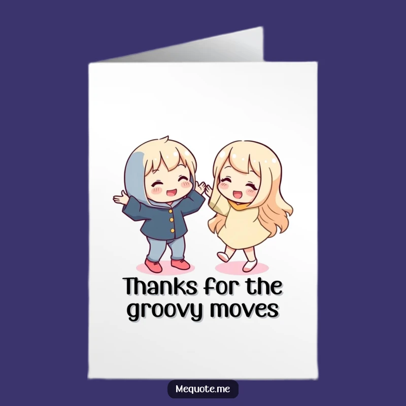 Free Printable Thank You Card: Silly Dancer Character Gratitude - Downloadable Gift