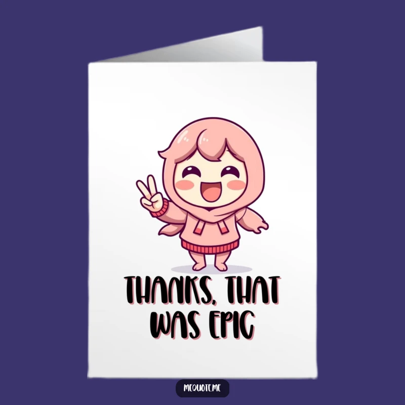Free Printable Thank You Card: Happy Dancer Character, Ideal DIY Downloadable Gift!