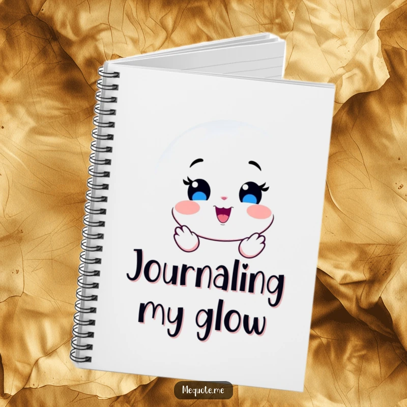 Funny Notebook with a smiling mirror character reflecting pure joy, ideal for capturing happy thoughts.