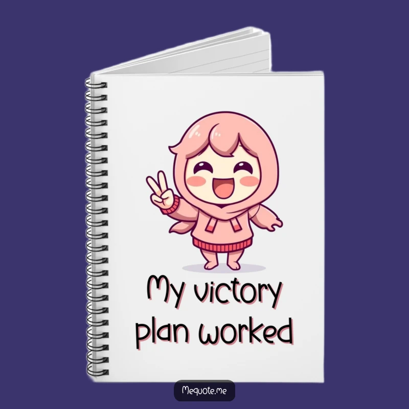 Funny Victory Dance Notebook: Delighted Character Peace Sign, Journal Your Wins