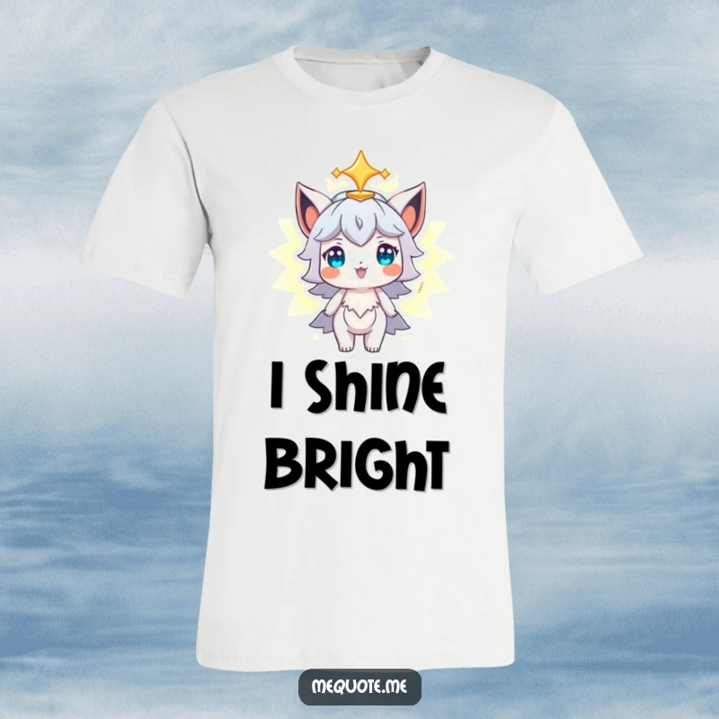 Funny T-Shirt featuring a character proudly looking at its own vibrant, glowing aura, embodying confidence and positive energy.