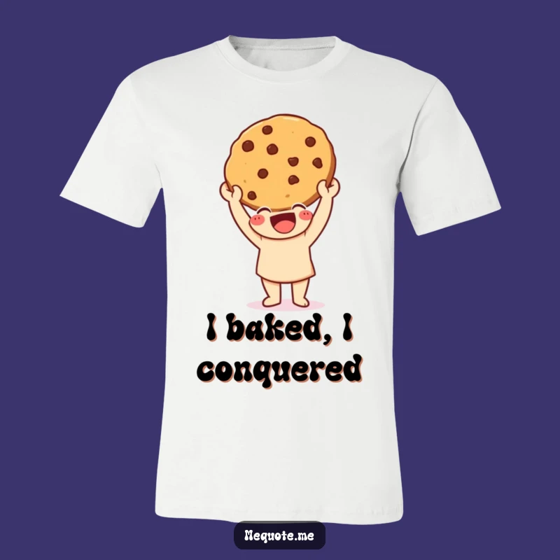 Funny Baker's Triumph T-Shirt: Happy Character Cookie Victory, Hilarious Gift
