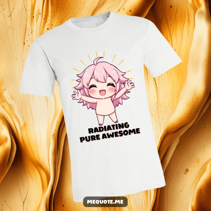 Funny T-Shirt showing a character in a radiant, confident stance, exuding boldness and self-assurance.