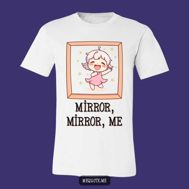 Funny Dance Tee: Character Laughing in Mirror, Hilarious Party Shirt