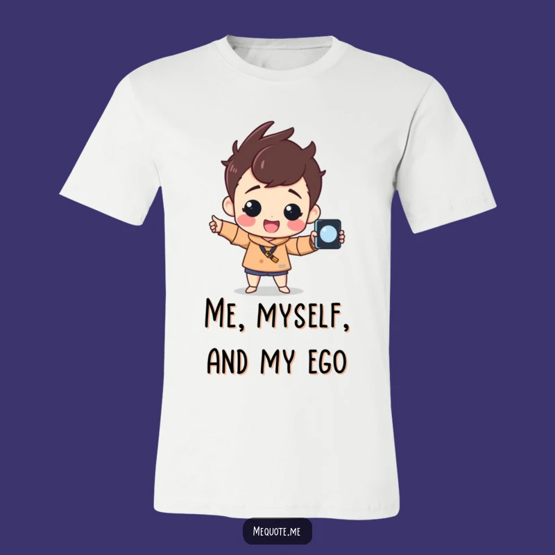 Funny Selfie King T-Shirt: Cheerful Character Proud Pose, Hilarious Gift for Photographers