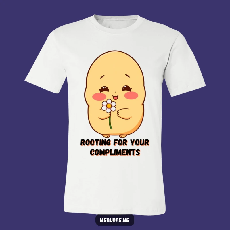 Funny Shy Potato Flower T-Shirt: Wear Your Blushes