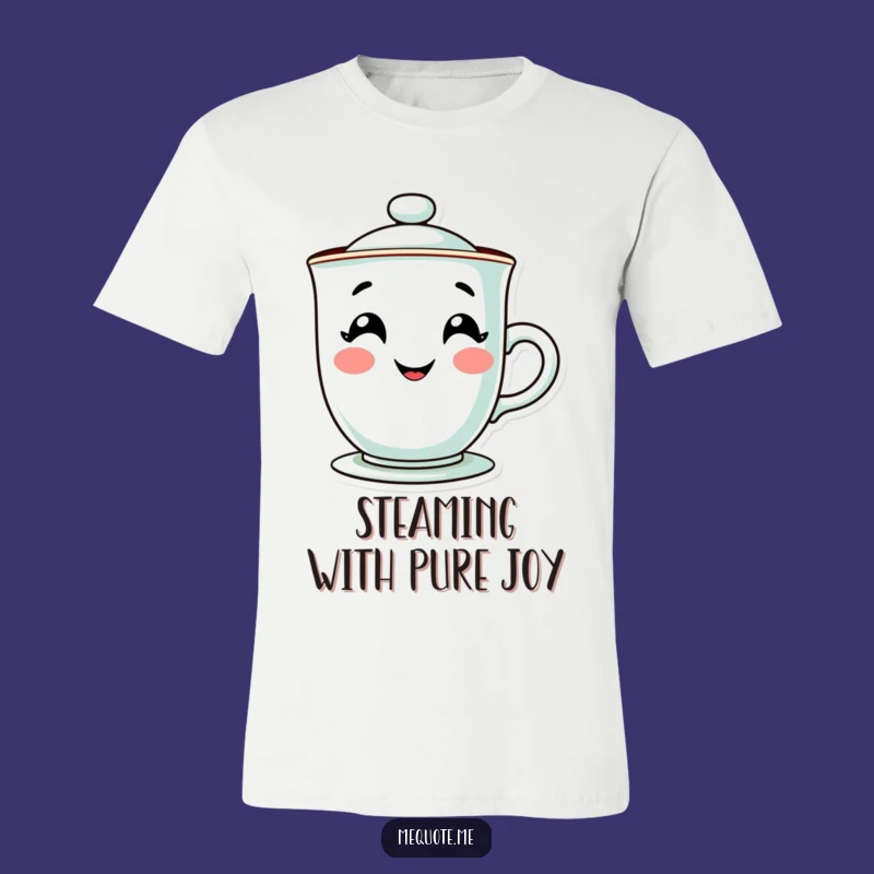 Funny Teacup T-Shirt: Adorable Grinning Character Design, Perfect Humorous Gift Tee