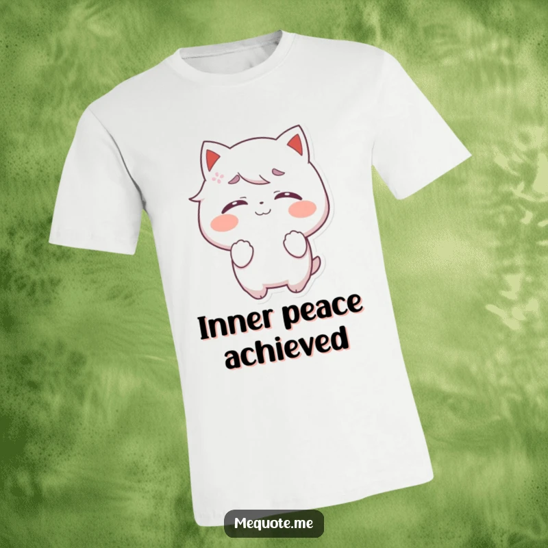 Funny T-Shirt showing a character with closed eyes, radiating an aura of pure self-satisfaction and deep contentment.