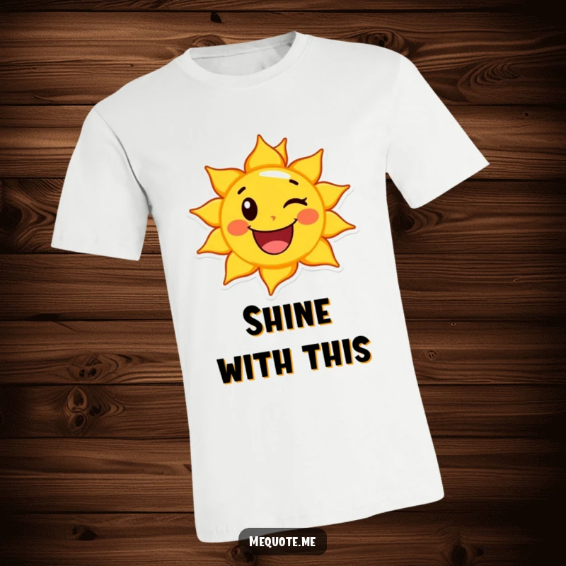 Funny Sun T-Shirt featuring a happy sun character giving a cheerful wink, symbolizing warmth and playful optimism.